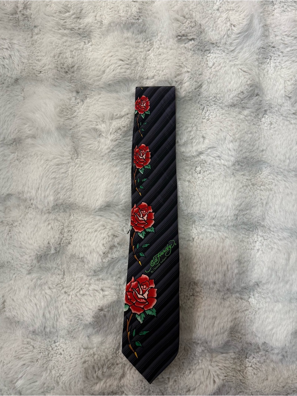 Ed Hardy by Christian Audigier Roses Silk Necktie